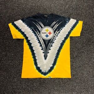 Vintage NFL Team Apparel Pittsburgh Steelers Yellow/Black Tie-Dye T-Shirt Size M